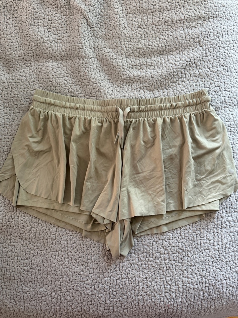 Light Green Layered Women’s Athletic Shorts